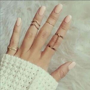 🌺Gold 6 pc set boho midi rings set